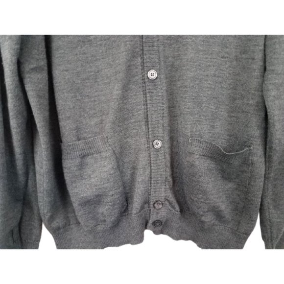 VALDA By Toscano Gray Fine Merino Wool Blend Button-Down Sweater - Men's L - Picture 4 of 4